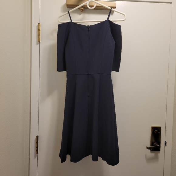 NWT H&M Dark Blue Navy Dress Exposed Shoulders 2 - Picture 3 of 6